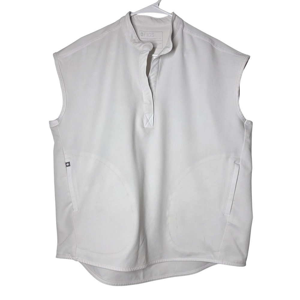 FIGS Rafaela Sleeveless Scrub Top White Small Technical Collection 1000214